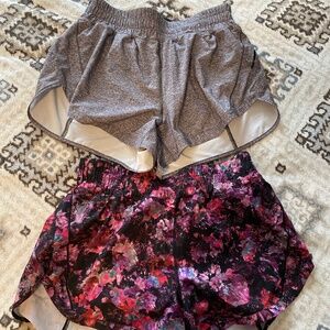 Lot of 2 Lululemon Track That 3” shorts, size 8